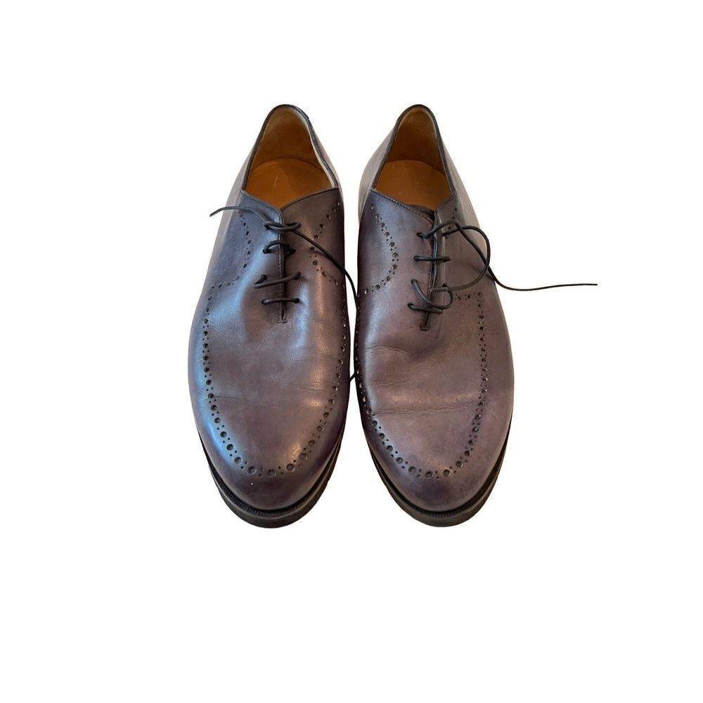 Berluti Mens Brown Classic Lace Up Oxford Dress Shoes Size 10